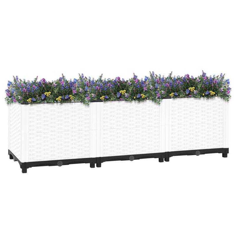 Casa si Gradina - Gradinarit si plante - Plante si ghivece - Ghivece si suporturi - Strat inaltat, 120x40x38 cm, polipropilena, alb - Infinity.ro