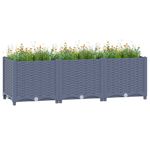 Casa si Gradina - Gradinarit si plante - Plante si ghivece - Ghivece si suporturi - Strat inaltat, 120x40x38 cm, polipropilena, gri albastru - Infinity.ro