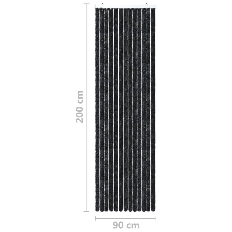Casa si Gradina - Textile si covoare - Perdele si draperii - Perdele - Perdea pentru insecte, antracit, 90x200 cm, chenille - Infinity.ro