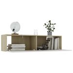 Casa si Gradina - Mobilier - Comode si corpuri - Comode - Comoda TV, alb si stejar Sonoma, 120 x 30 x 30 cm, PAL - Infinity.ro