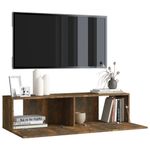 Casa si Gradina - Mobilier - Comode si corpuri - Comode - Comoda TV de perete stejar afumat 120x30x30 cm lemn compozit - Infinity.ro