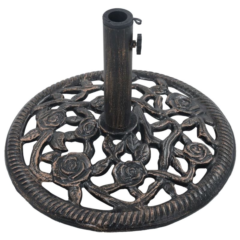 Casa si Gradina - Gradina si terasa - Umbrele si pavilioane - Umbrele - Baza pentru umbrela din fonta, bronz, 12 kg, fonta, 48 cm - Infinity.ro