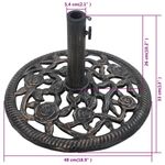 Casa si Gradina - Gradina si terasa - Umbrele si pavilioane - Umbrele - Baza pentru umbrela din fonta, bronz, 12 kg, fonta, 48 cm - Infinity.ro
