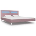 Casa si Gradina - Mobilier - Paturi si accesorii - Paturi - Cadru de pat cu LED-uri, roz, 180 x 200 cm, material textil - Infinity.ro