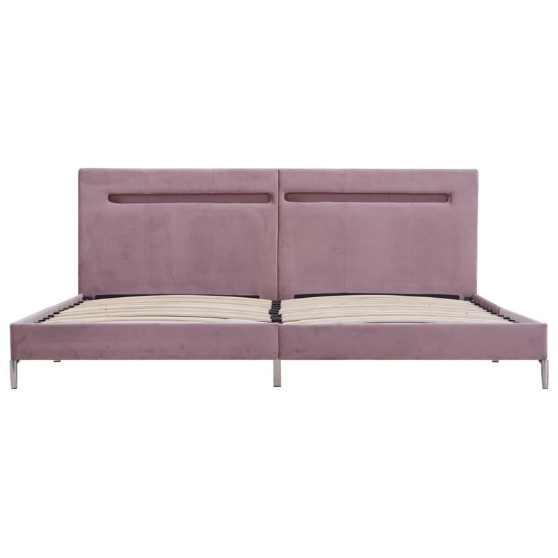 Casa si Gradina - Mobilier - Paturi si accesorii - Paturi - Cadru de pat cu LED-uri, roz, 180 x 200 cm, material textil - Infinity.ro