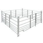 Petshop - Accesorii petshop - Culcusuri si custi - Tarcuri si colivii - Tarc pentru oi cu 4 panouri, otel galvanizat, 183 x 183 x 92 cm - Infinity.ro