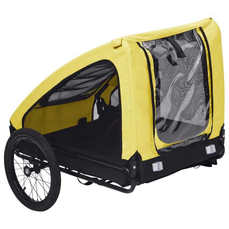 Petshop - Accesorii petshop - Culcusuri si custi - Genti si articole transport - Remorca de bicicleta pentru animale de companie, galben & negru - Infinity.ro