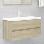 Casa si Gradina - Mobilier - Mobilier baie - Comode baie - Dulap cu chiuveta incorporata, stejar sonoma, lemn prelucrat - Infinity.ro