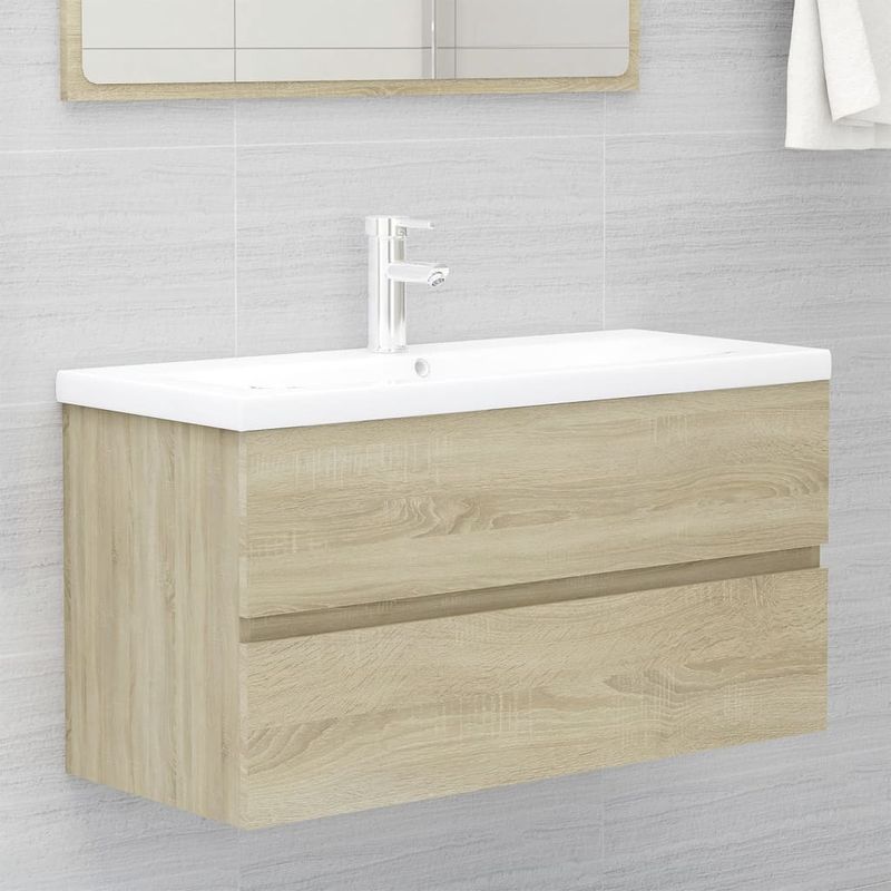 Casa si Gradina - Mobilier - Mobilier baie - Comode baie - Dulap cu chiuveta incorporata, stejar sonoma, lemn prelucrat - Infinity.ro