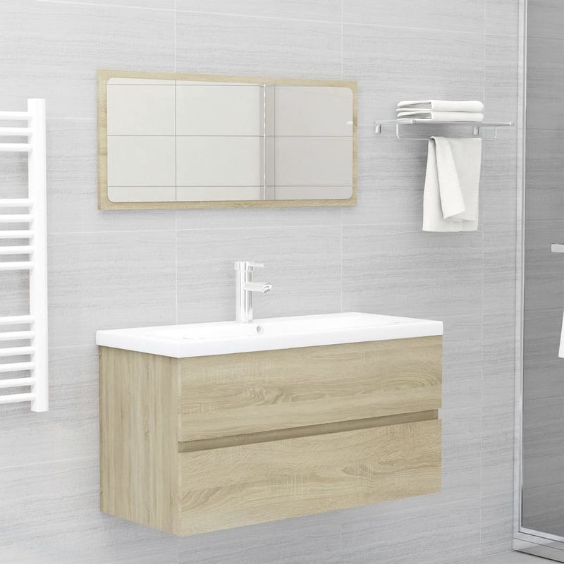Casa si Gradina - Mobilier - Mobilier baie - Comode baie - Dulap cu chiuveta incorporata, stejar sonoma, lemn prelucrat - Infinity.ro