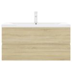 Casa si Gradina - Mobilier - Mobilier baie - Comode baie - Dulap cu chiuveta incorporata, stejar sonoma, lemn prelucrat - Infinity.ro