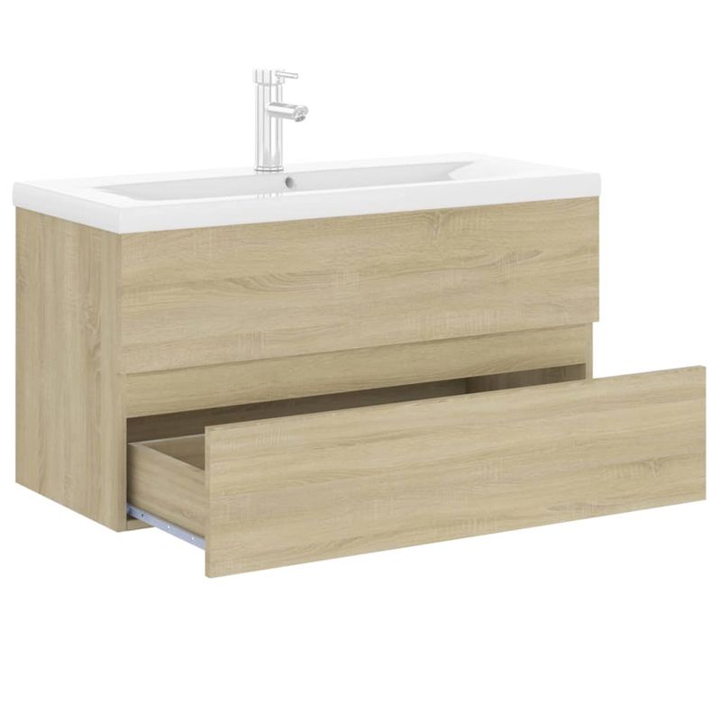 Casa si Gradina - Mobilier - Mobilier baie - Comode baie - Dulap cu chiuveta incorporata, stejar sonoma, lemn prelucrat - Infinity.ro