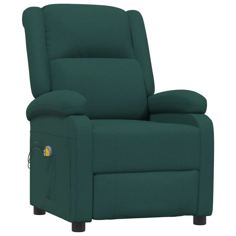 Ingrijire personala si Cosmetice - Sanatate si wellness - Articole wellness - Fotolii de masaj - Fotoliu de masaj electric, verde inchis, material textil - Infinity.ro