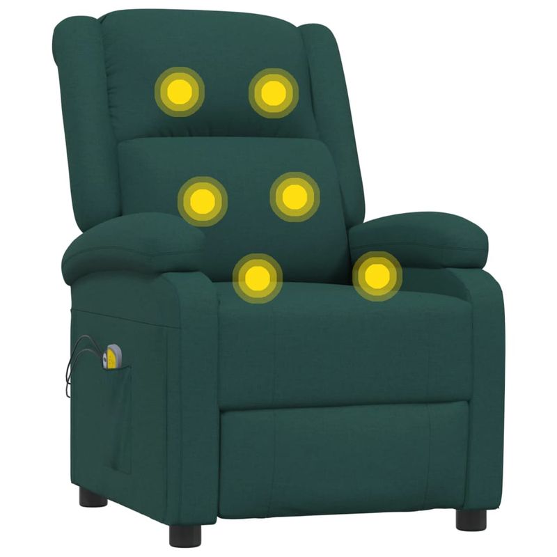 Ingrijire personala si Cosmetice - Sanatate si wellness - Articole wellness - Fotolii de masaj - Fotoliu de masaj electric, verde inchis, material textil - Infinity.ro