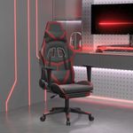 Casa si Gradina - Mobilier - Scaune si fotolii - Scaune - Scaun de gaming masaj/suport picioare negru/rosu vin piele eco - Infinity.ro