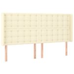 Casa si Gradina - Mobilier - Paturi si accesorii - Accesorii paturi - Tablie de pat cu aripioare, crem, 163x16x118/128 cm, piele eco - Infinity.ro