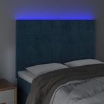 Casa si Gradina - Mobilier - Paturi si accesorii - Accesorii paturi - Tablie de pat cu LED, albastru inchis, 144x5x118/128cm, catifea - Infinity.ro