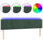 Casa si Gradina - Mobilier - Paturi si accesorii - Accesorii paturi - Tablie de pat cu LED, verde inchis, 160x5x78/88 cm, catifea - Infinity.ro
