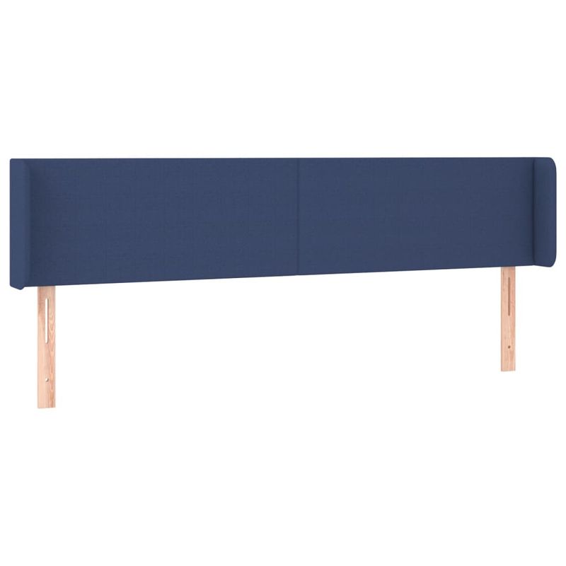 Casa si Gradina - Mobilier - Paturi si accesorii - Accesorii paturi - Tablie de pat cu LED, albastru, 203x16x78/88 cm, textil - Infinity.ro