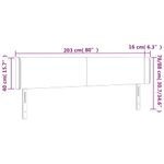 Casa si Gradina - Mobilier - Paturi si accesorii - Accesorii paturi - Tablie de pat cu LED, albastru, 203x16x78/88 cm, textil - Infinity.ro