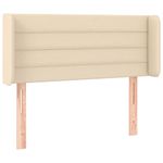 Casa si Gradina - Mobilier - Paturi si accesorii - Accesorii paturi - Tablie de pat cu LED, crem, 83x16x78/88 cm, textil - Infinity.ro