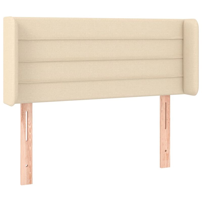 Casa si Gradina - Mobilier - Paturi si accesorii - Accesorii paturi - Tablie de pat cu LED, crem, 83x16x78/88 cm, textil - Infinity.ro