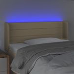 Casa si Gradina - Mobilier - Paturi si accesorii - Accesorii paturi - Tablie de pat cu LED, crem, 83x16x78/88 cm, textil - Infinity.ro