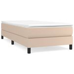 Casa si Gradina - Mobilier - Paturi si accesorii - Paturi - Cadru de pat box spring, cappuccino, 100x200cm, piele ecologica, înălțime 25 cm - Infinity.ro