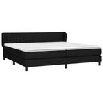 Casa si Gradina - Mobilier - Paturi si accesorii - Paturi - Pat box spring cu saltea, negru, 200x200 cm, textil - Infinity.ro