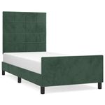 Casa si Gradina - Mobilier - Paturi si accesorii - Paturi - Cadru de pat cu tablie, verde inchis, 90x200 cm, catifea - Infinity.ro