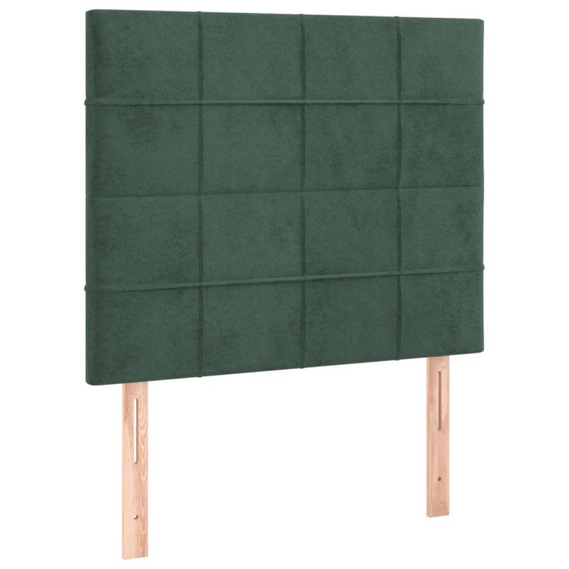 Casa si Gradina - Mobilier - Paturi si accesorii - Paturi - Cadru de pat cu tablie, verde inchis, 90x200 cm, catifea - Infinity.ro