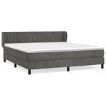 Casa si Gradina - Mobilier - Paturi si accesorii - Paturi - Pat box spring cu saltea, gri inchis, 160x200 cm, catifea - Infinity.ro