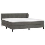 Casa si Gradina - Mobilier - Paturi si accesorii - Paturi - Pat box spring cu saltea, gri inchis, 160x200 cm, catifea - Infinity.ro