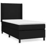 Casa si Gradina - Mobilier - Paturi si accesorii - Paturi - Pat box spring cu saltea, negru, 90x200 cm, textil - Infinity.ro