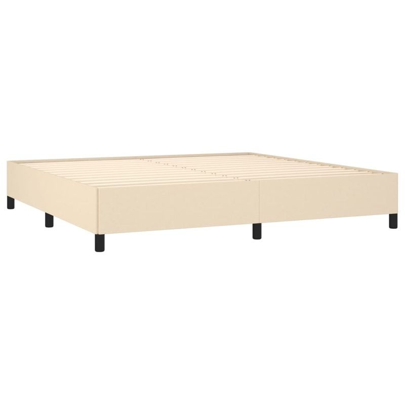 Casa si Gradina - Mobilier - Paturi si accesorii - Paturi - Pat box spring cu saltea, crem, 200x200 cm, textil - Infinity.ro