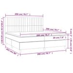 Casa si Gradina - Mobilier - Paturi si accesorii - Paturi - Pat box spring cu saltea, crem, 200x200 cm, textil - Infinity.ro