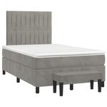 Casa si Gradina - Mobilier - Paturi si accesorii - Paturi - Pat continental cu saltea, gri deschis, 120x200 cm, catifea - Infinity.ro