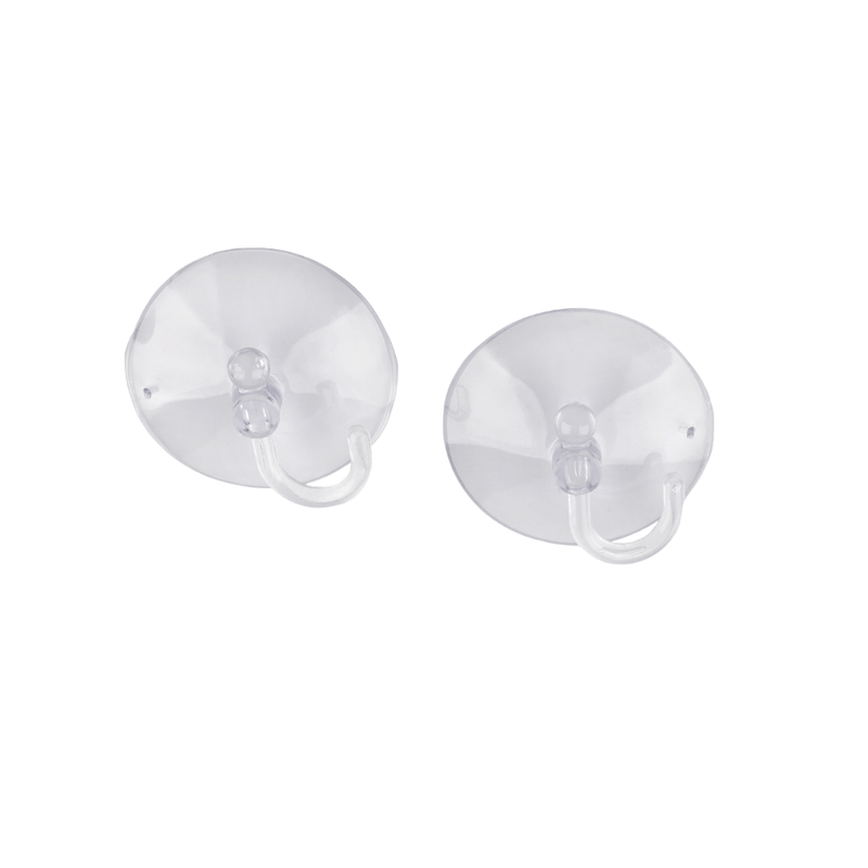 Casa si Gradina - Sanitare - Suporturi si accesorii baie - Set 2 carlige din silicon cu ventuza Crisalida, diametru 6 cm, Transparent - Infinity.ro