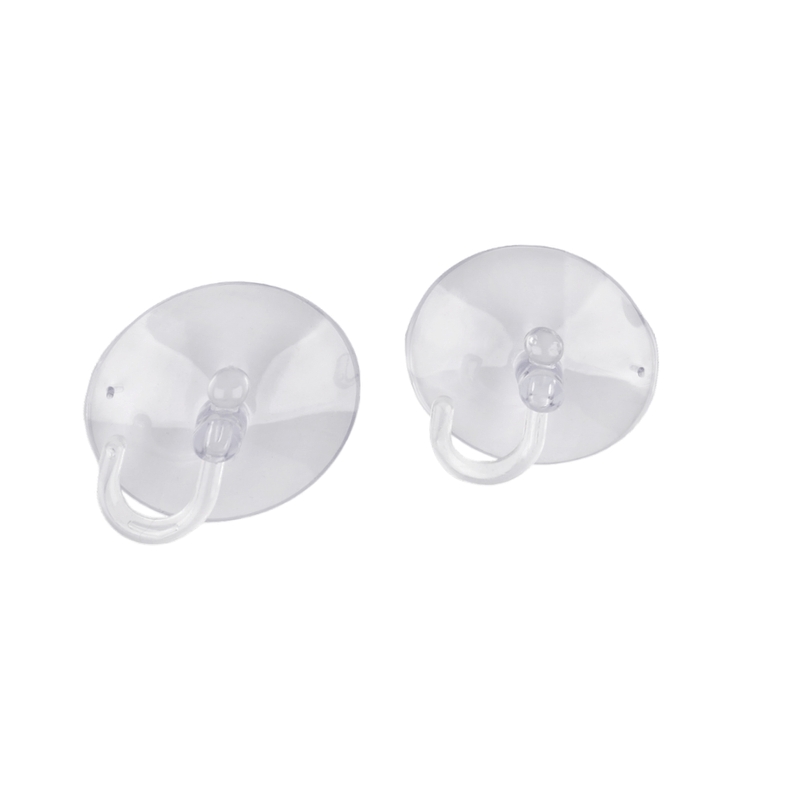 Casa si Gradina - Sanitare - Suporturi si accesorii baie - Suporturi baie - Set 2 carlige din silicon cu ventuza Crisalida, diametru 6 cm, Transparent - Infinity.ro