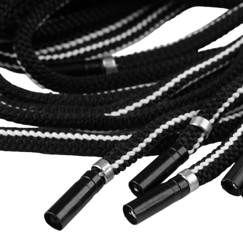 Fashion, accesorii si bijuterii - Femei - Incaltaminte femei - Accesorii incaltaminte - Set 2 sireturi rotunde pentru hanorac sau gluga Crisalida, lungime 135 cm, Negru si alb - Infinity.ro