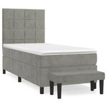 Casa si Gradina - Mobilier - Paturi si accesorii - Paturi - Pat continental cu saltea, gri deschis, 80x200 cm, catifea - Infinity.ro