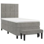 Casa si Gradina - Mobilier - Paturi si accesorii - Paturi - Pat continental cu saltea, gri deschis, 80x200 cm, catifea - Infinity.ro