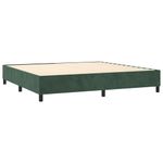 Casa si Gradina - Mobilier - Paturi si accesorii - Paturi - Pat cu arcuri, saltea si LED, verde inchis, 200x200 cm, catifea - Infinity.ro