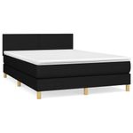 Casa si Gradina - Mobilier - Paturi si accesorii - Paturi - Pat box spring cu saltea, negru, 140x200 cm, textil - Infinity.ro