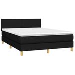 Casa si Gradina - Mobilier - Paturi si accesorii - Paturi - Pat box spring cu saltea, negru, 140x200 cm, textil - Infinity.ro