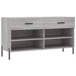 Casa si Gradina - Mobilier - Organizare si depozitare - Organizator incaltaminte - Banca de pantofi, gri sonoma, 102x35x55 cm, lemn prelucrat - Infinity.ro