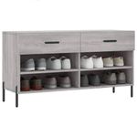 Casa si Gradina - Mobilier - Organizare si depozitare - Organizator incaltaminte - Banca de pantofi, gri sonoma, 102x35x55 cm, lemn prelucrat - Infinity.ro