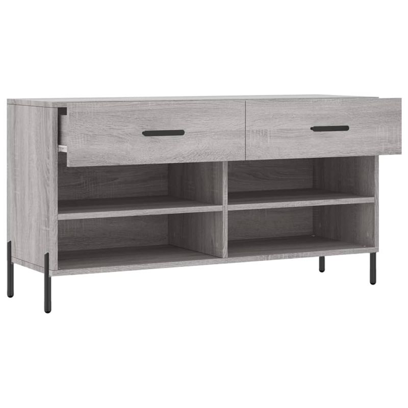 Casa si Gradina - Mobilier - Organizare si depozitare - Organizator incaltaminte - Banca de pantofi, gri sonoma, 102x35x55 cm, lemn prelucrat - Infinity.ro