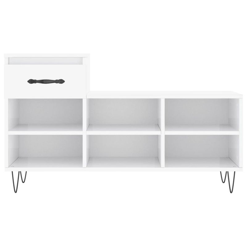 Casa si Gradina - Mobilier - Organizare si depozitare - Organizator incaltaminte - Pantofar, alb extralucios, 102x36x60 cm, lemn compozit - Infinity.ro