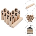 Sport si Outdoor - Sporturi cu paleta - Badminton - Echipamente de badminton - Set pentru joc Kubb cu numere, lemn - Infinity.ro